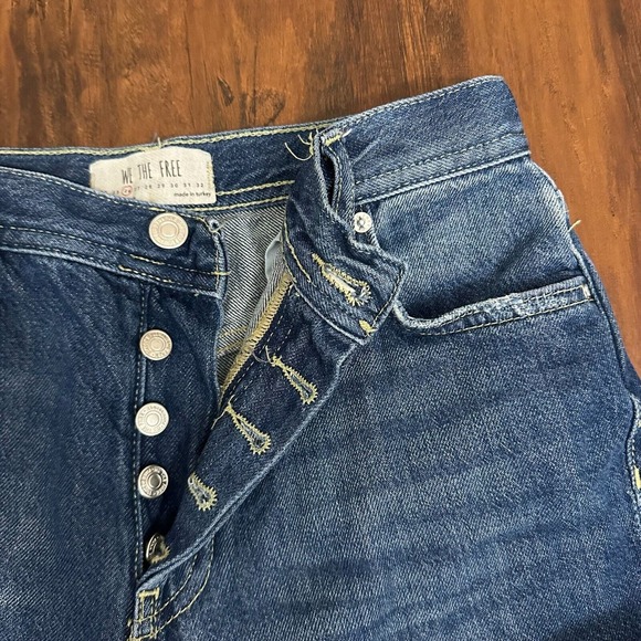 FREE PEOPLE WE THE FREE Maggie Mid-Rise Straight Leg Jeans Sequoia Blue - Picture 4 of 13